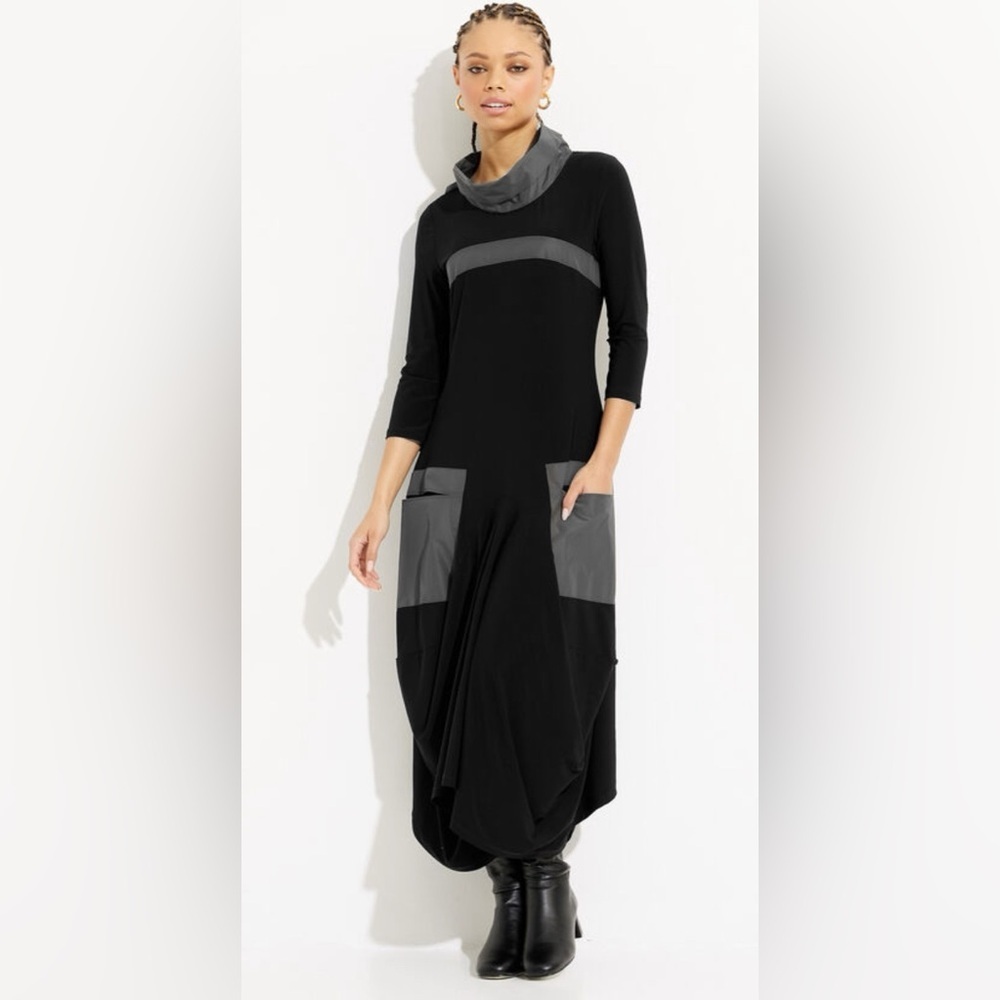 Joseph Ribkoff Lagenlook Black Dress Style 233110 Size 16 - Picture 4 of 16